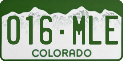 CO license plate 016MLE