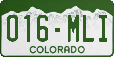 CO license plate 016MLI