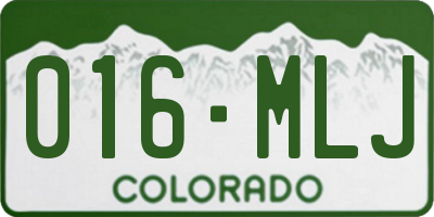 CO license plate 016MLJ
