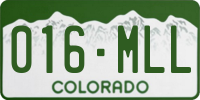 CO license plate 016MLL