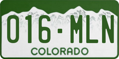 CO license plate 016MLN