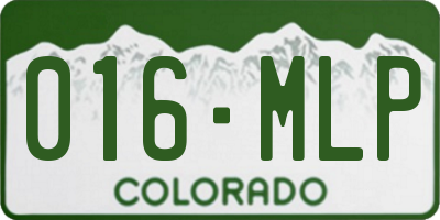 CO license plate 016MLP