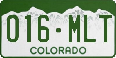 CO license plate 016MLT
