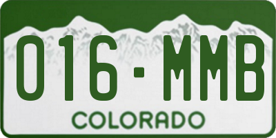 CO license plate 016MMB