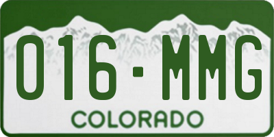 CO license plate 016MMG