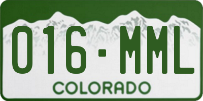 CO license plate 016MML