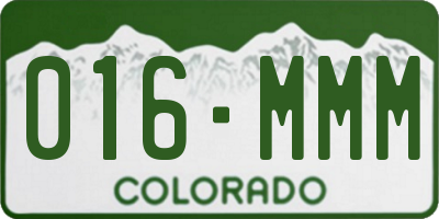 CO license plate 016MMM