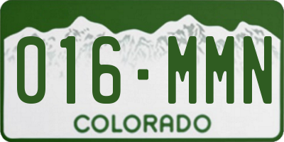 CO license plate 016MMN