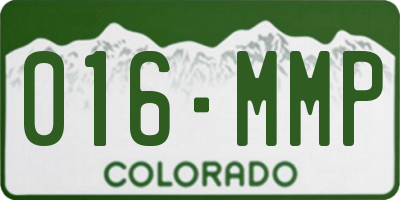 CO license plate 016MMP