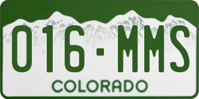 CO license plate 016MMS