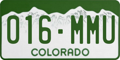 CO license plate 016MMU