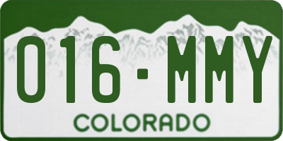CO license plate 016MMY