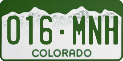 CO license plate 016MNH
