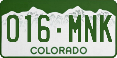 CO license plate 016MNK