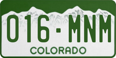 CO license plate 016MNM