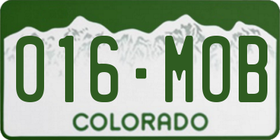 CO license plate 016MOB