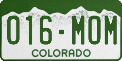 CO license plate 016MOM