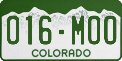 CO license plate 016MOO