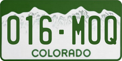 CO license plate 016MOQ