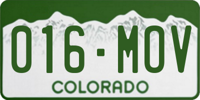 CO license plate 016MOV