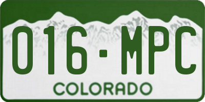 CO license plate 016MPC