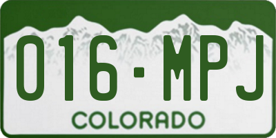 CO license plate 016MPJ