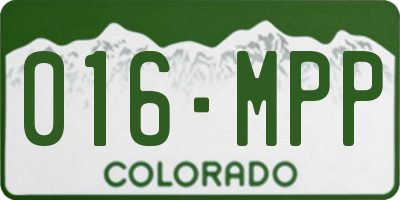 CO license plate 016MPP