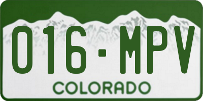 CO license plate 016MPV