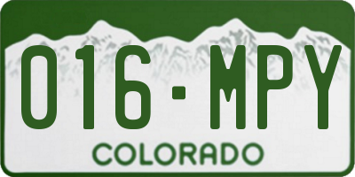 CO license plate 016MPY
