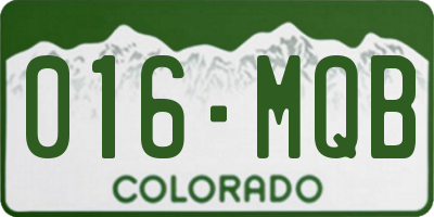 CO license plate 016MQB