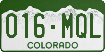 CO license plate 016MQL