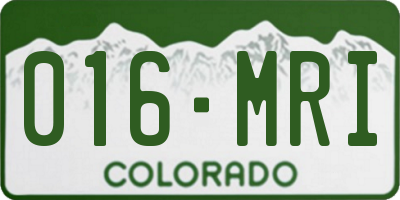 CO license plate 016MRI