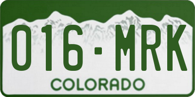 CO license plate 016MRK