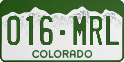 CO license plate 016MRL