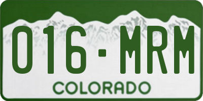 CO license plate 016MRM