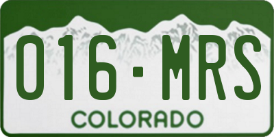 CO license plate 016MRS