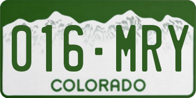 CO license plate 016MRY