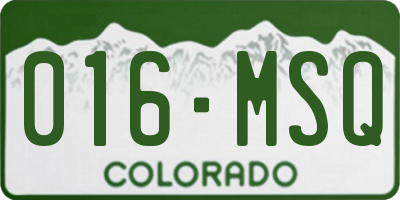 CO license plate 016MSQ