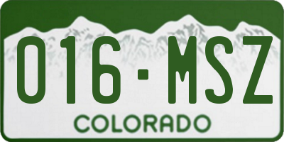 CO license plate 016MSZ