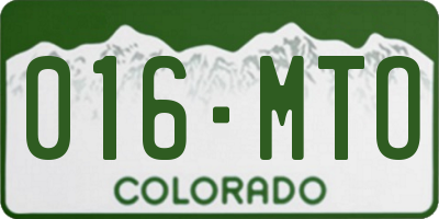 CO license plate 016MTO