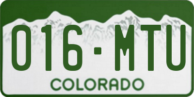 CO license plate 016MTU