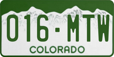 CO license plate 016MTW