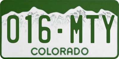 CO license plate 016MTY