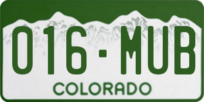 CO license plate 016MUB