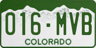CO license plate 016MVB