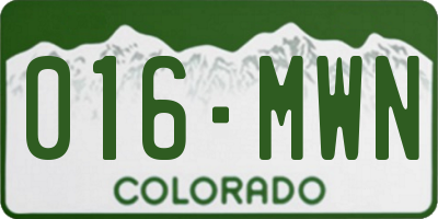CO license plate 016MWN