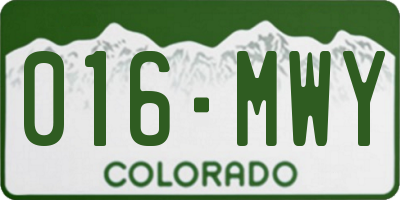 CO license plate 016MWY