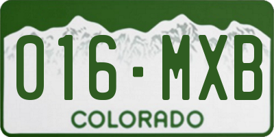CO license plate 016MXB