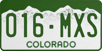 CO license plate 016MXS