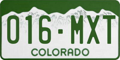 CO license plate 016MXT
